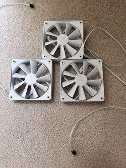 NZXT Aer F 120mm Case Fans (or case-takeoff equivalents like the F120Q series) in solid matte white (3)