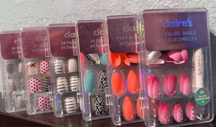 Glue on manicure sets by Claire’s $5 each