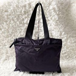 𝐏𝐑𝐀𝐃𝐀  Nylon Purple Tote Bag 