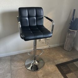 1 Quilted Adjustable Height Bar Stool
