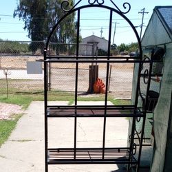 Antique Wrought Iron Plant Shelf