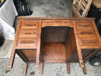 Antique Tiger oak desk