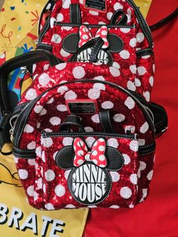 Disney merch  Minnie Mouse Sequin Polka Dot Loungefly
Backpack