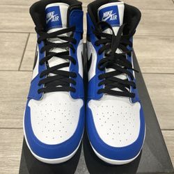 Air Jordan 1 Retro MCS Baseball Cleats Blue Black White AV5354-411 Men's size 12