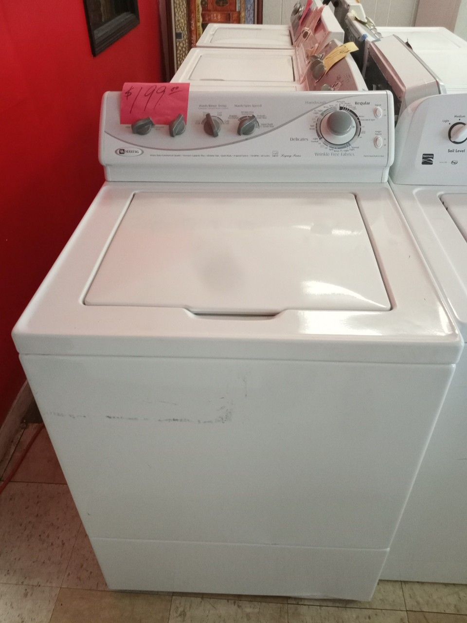Maytag washing machine washer white oversize plus heavy duty . Warranty . Delivery available . 2203 Fowler st. Ft. Myers 33901