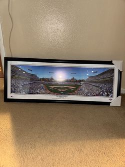 framed panoramic photograph of Dodger Stadium Opening Day Rob Arra Collection