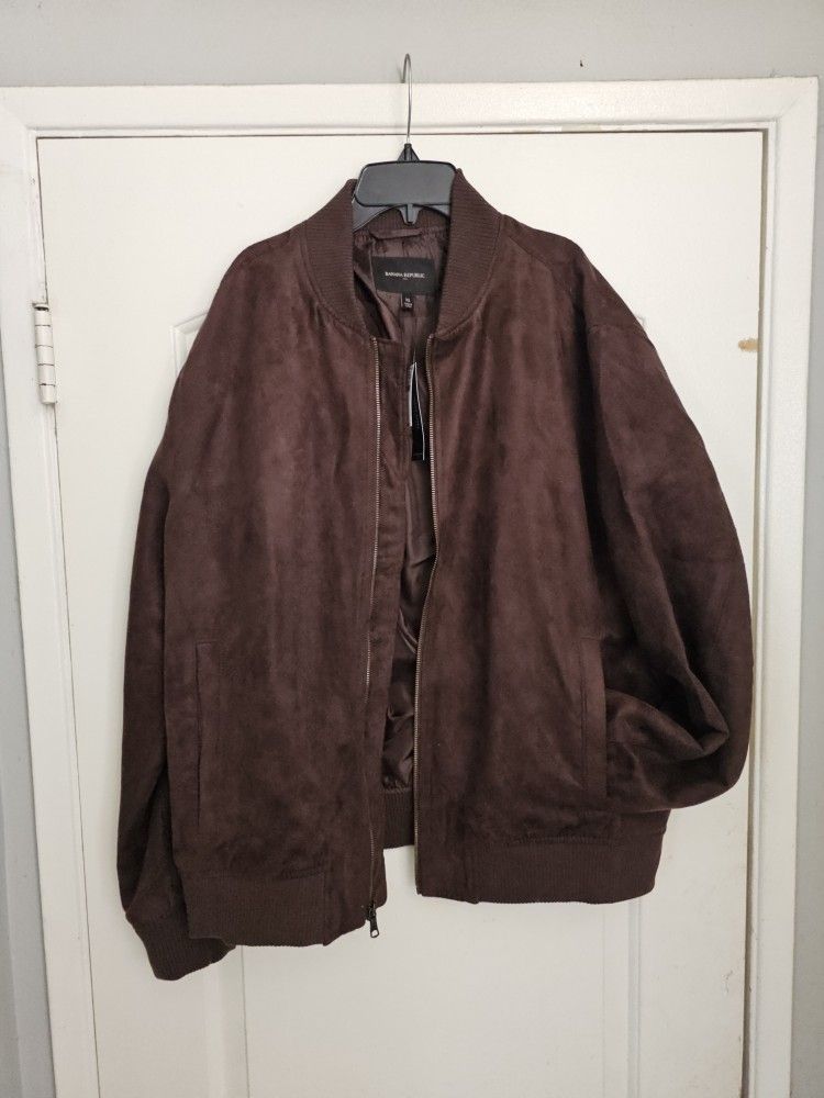 Men's Banana Republic Jacket XL Brown Faux Suede