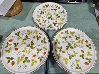 Vintage Mikasa-Strawberry Hill-pattern dinner plates