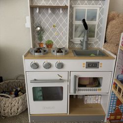 Wooden toy kitchen