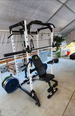 Mikolo Power Rack Cage with LAT Pulldown System,1200LBS Capacity Power Rack,
