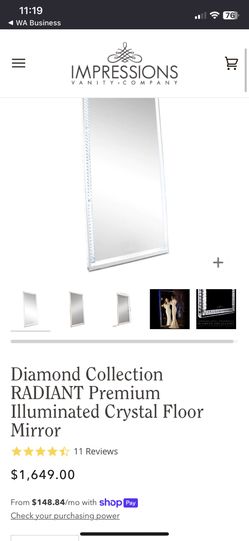 Brand New Impressions Illuminated Crystal Floor Mirror