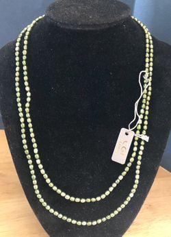 NEW - Huge 40” Green Genuine Freshwater Pearl 4-5mm Beaded Necklace CGI w/tags