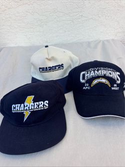 Vintage San Diego Chargers Hats (Lot of 3) Qualcomm Stadium, 2006 Division Champ
