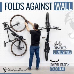 Bike Rack Garage Wall Mount, Swivel Bike Rack W/Stopper, Vertical Bike Hanger Hook for Indoor