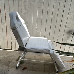 White Leather Message Chair