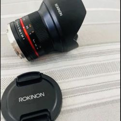 Lente rokinon  0.47-inch Ultra this was a Wide Angle E-Mount Lens with 2.0 NCS CS Focal Length