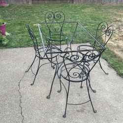 Vintage Wrought Iron Patio Set