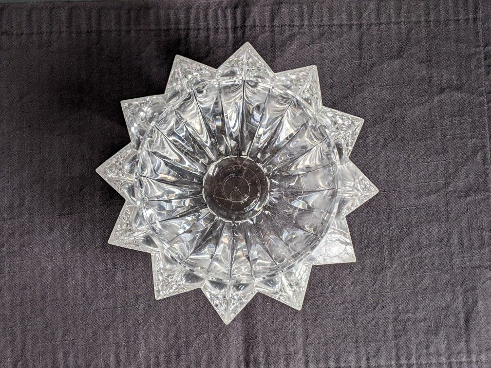 Vtg Post Modern Clear Acrylic Lucite Faceted Tiara Bowl by Judith Kruger