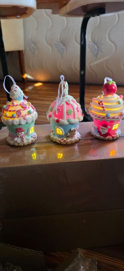 Candy land theme Christmas lightup ornaments