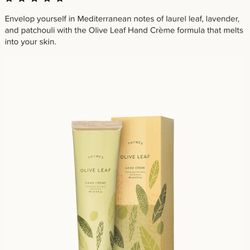 Olive Leaf Hand Cream 3 Fl Oz     Thymes