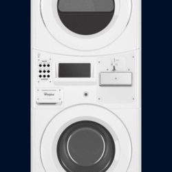 Whirlpool 27" White Electric Commercial Laundry Center w Coin Box New