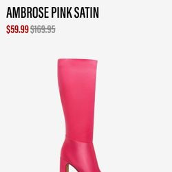 Brand New Ladies Ambrose Pink Satin Boots Size 7