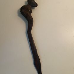 Hand carved baby animal letter opener measures 11 inches tall