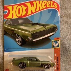 Hot Wheels 1969 Mercury Cougar Eliminator Muscle Mania green diecast car #HotWheels #MuscleCar