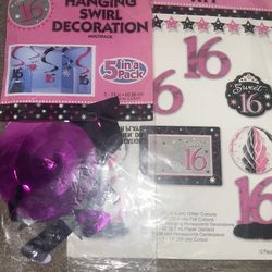 Sweet 16 Decorations 2 Sets