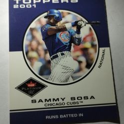 2001 Sammy Sosa, Fleer Platinum RC Card # 427