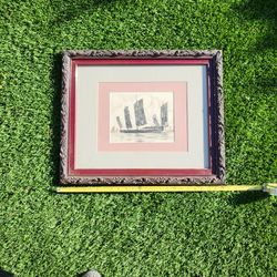 Nice Framed Ship Art