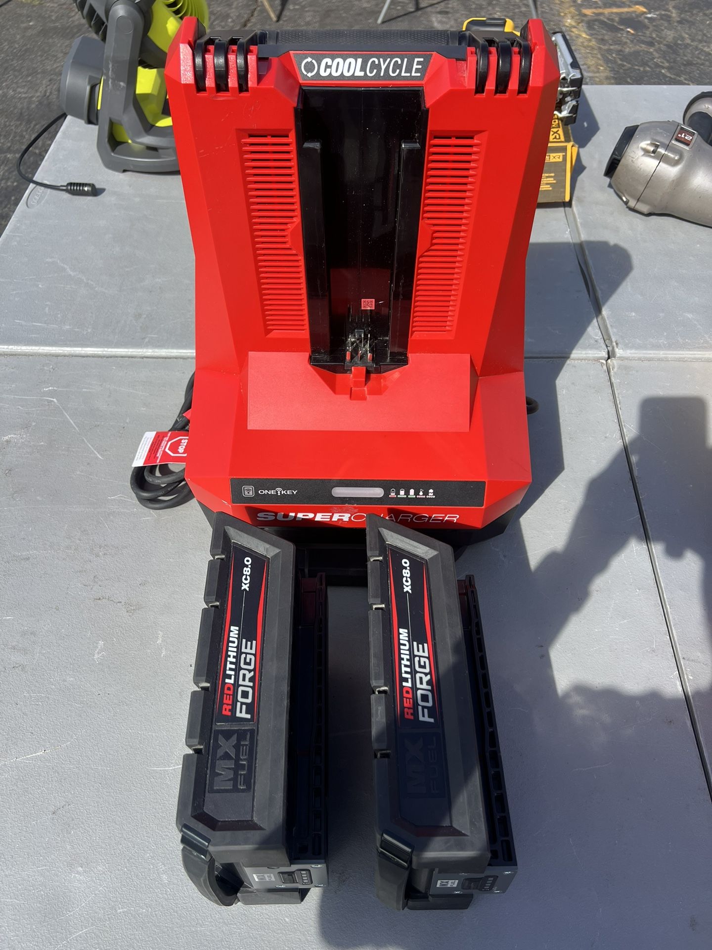 (2) Milwaukee MX Fuel 8.0 Forge Battery & Super Charger 