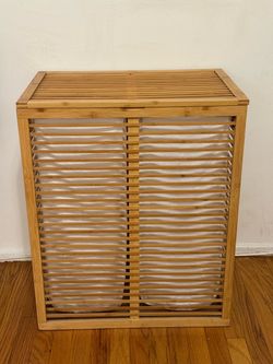 2-Compartment Bamboo Laundry Hamper