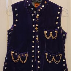 Vintage Purple Velvet Vest