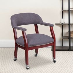 Flash Furniture Conference Chair with Accent Nail Trim, gray