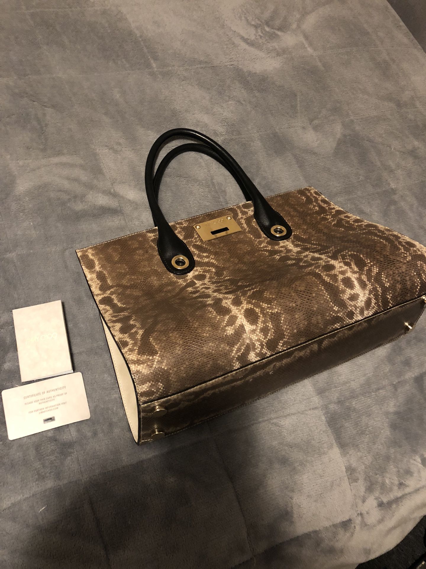 Jimmy Choo Riley Phython Authentic Womans Hand Bag 