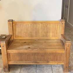 Antique Storage Bench Brown 