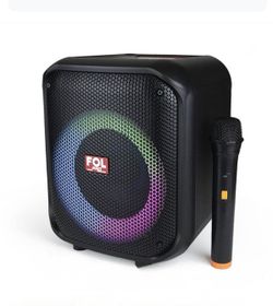 Fol L1216M TWS SPEAKER WITH WIRELESS MICROPHONE AND LED Lights