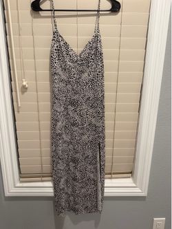 Slit Print Dress
