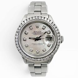1983 Ladies Rolex 26mm Datejust Stainless Steel Watch with Mother of Pearl Dial and Diamond Bezel. (Pre-Owned 6917)