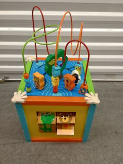 Wooden Activity Cube Toy Montessori