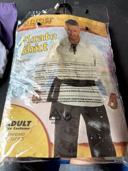 Spirit Halloween Adult Pirate Shirt complete Costume