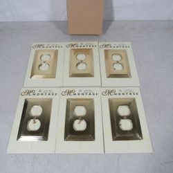 Amer Tac Montage Solid Brass Outlet Wall Plates 8400D Lot of 6 New
