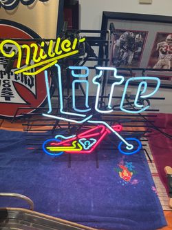 Miller lite motorcycle neon