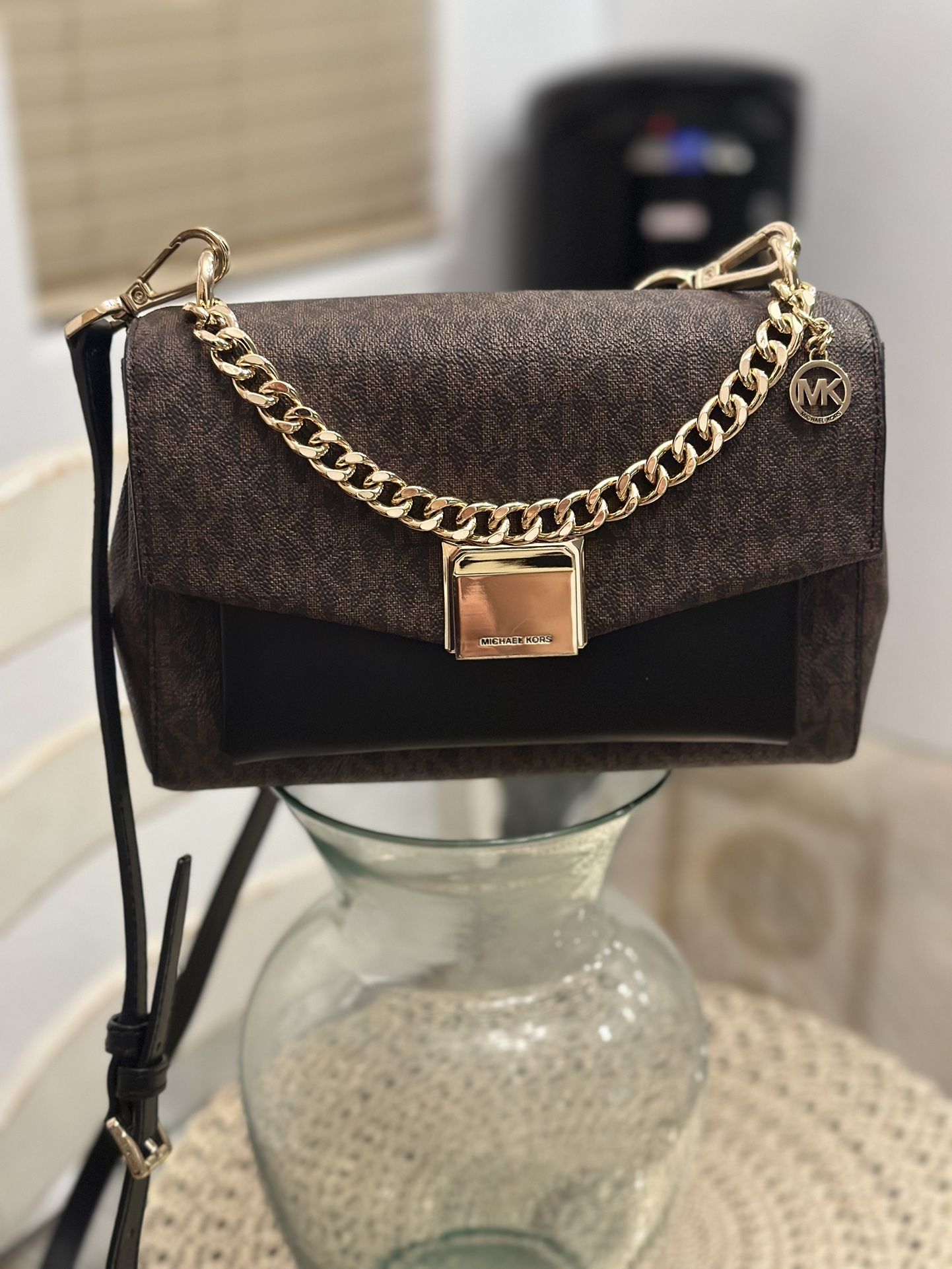Michael Kors Lita Medium Two-Tone Logo Crossbody Bag