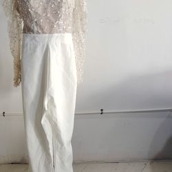 Sparkle Illusion Satin Wedding Jumpsuit