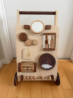 Montessori walk and activity set Wooden Montessori push walker and activity set
