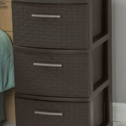 Sterilite 26306P02 Weave Tower, 3-Drawer, Plastic, Espresso