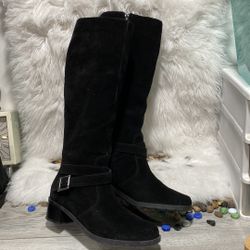 Easy Spirit Nitefall Heeled Leather Tall Boots 9.5 M 