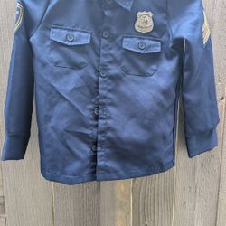 Police Officer Jacket Shirt Halloween Costume Size 10-12